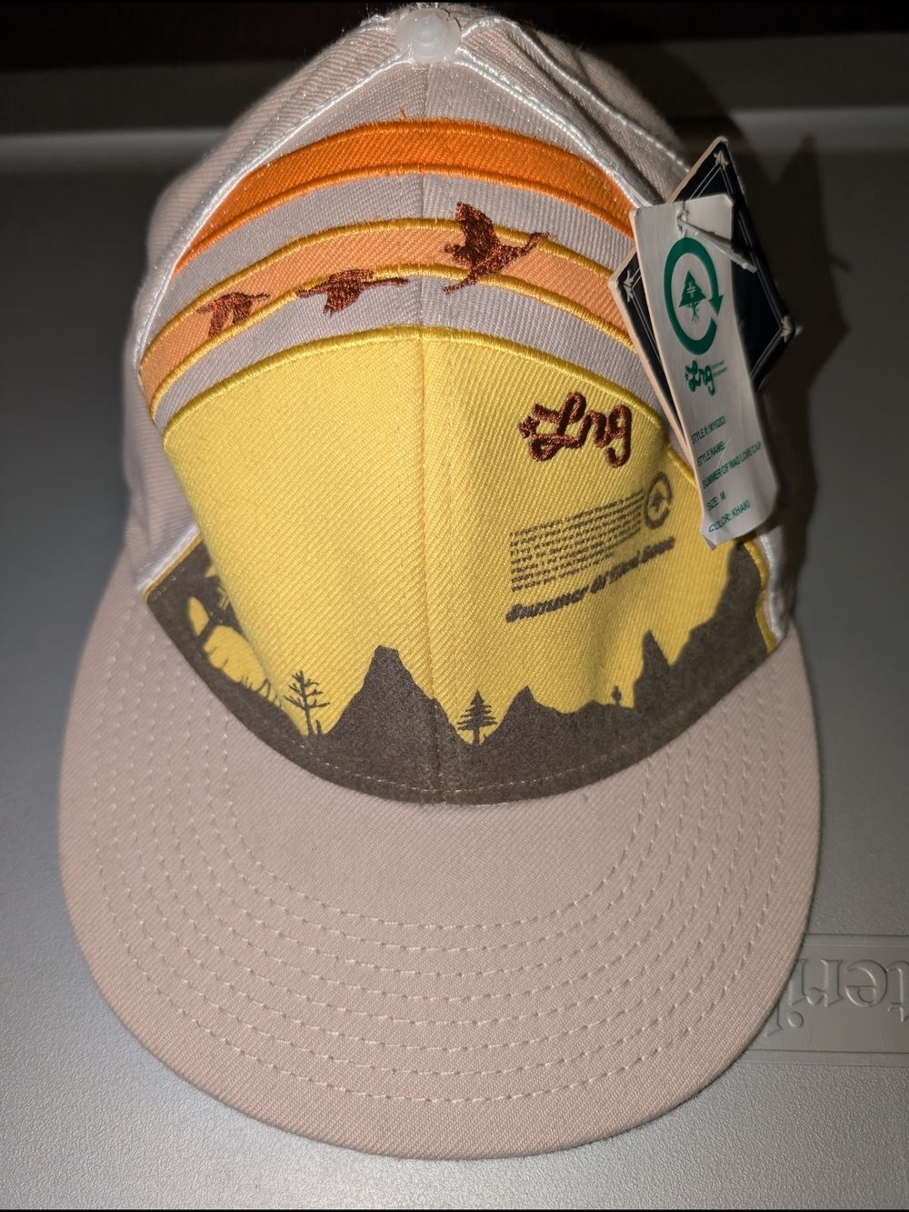Y2K Lrg Sunrise Graphic Baseball Cap in Yellow, Pink & Orange